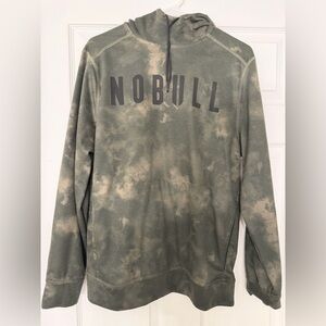 NOBULL Tie Dye Hoodie Olive Green Pullover Size M Athletic